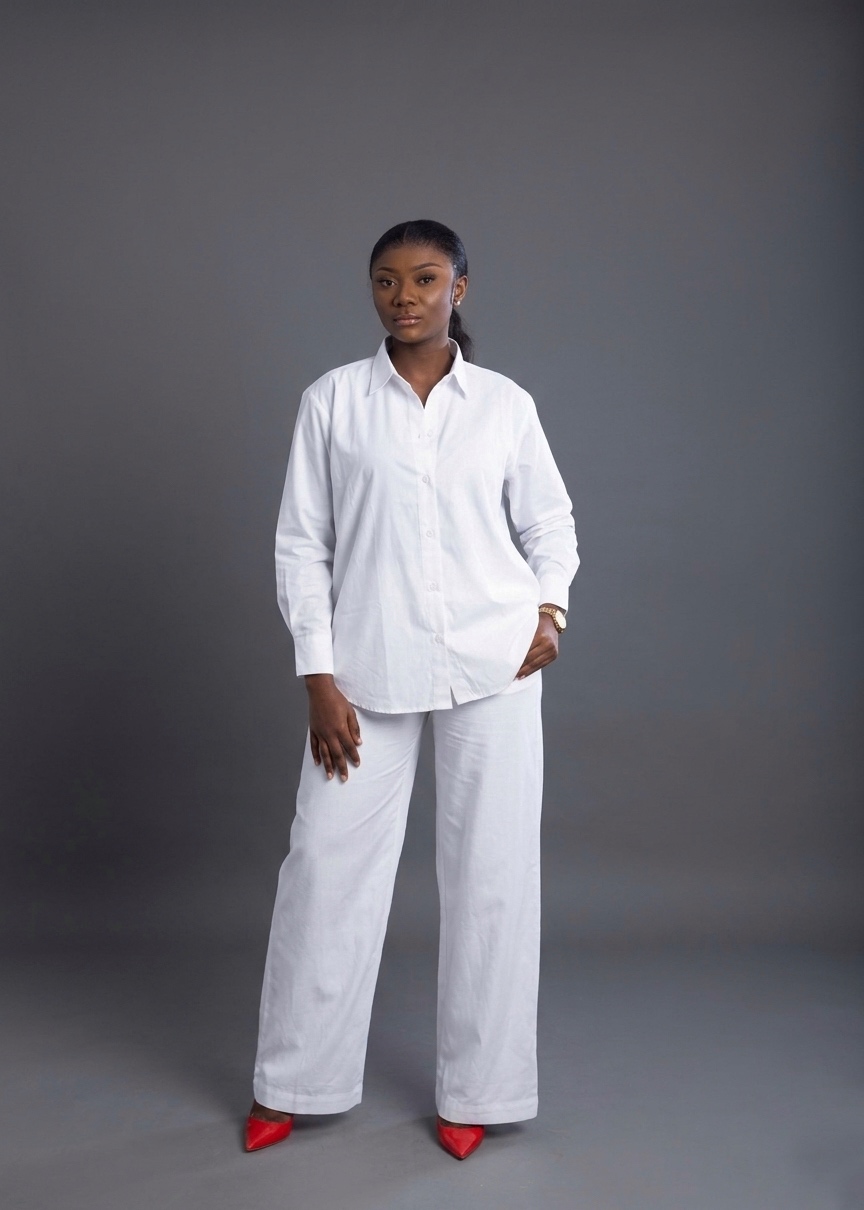white matching set