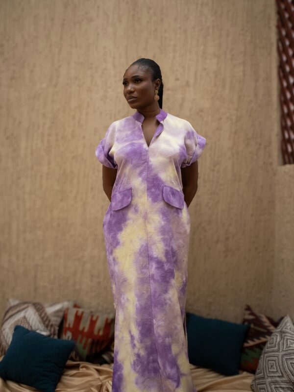 Nuella Dress - Denim + Jacquard